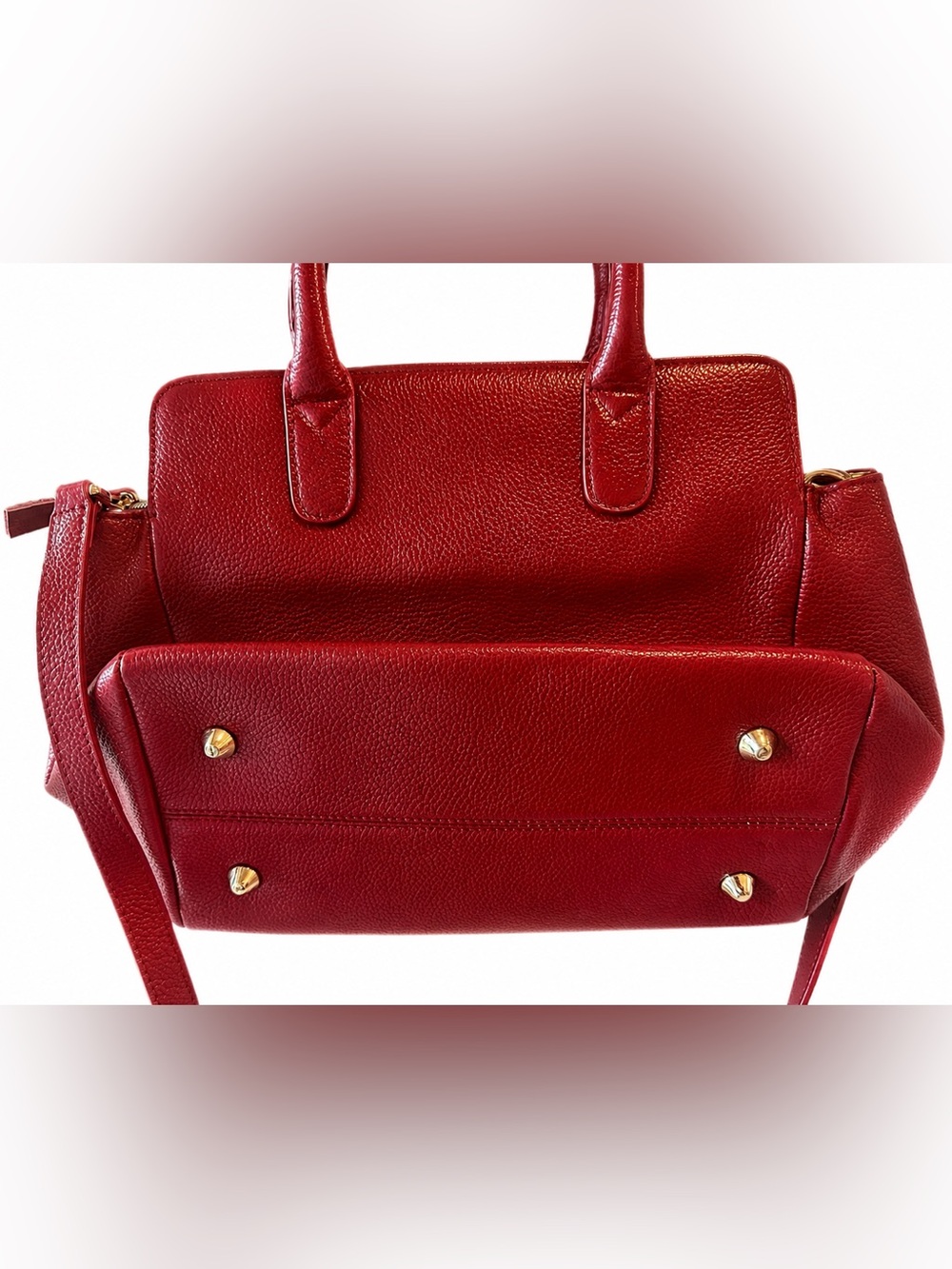 SALE!! NWOT! Genuine Leather Onna Ehrlich handbag in deep red - Picture 3 of 13